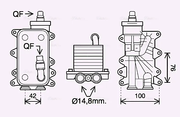 Радиатор охлаждения АКПП BW3560H AVA