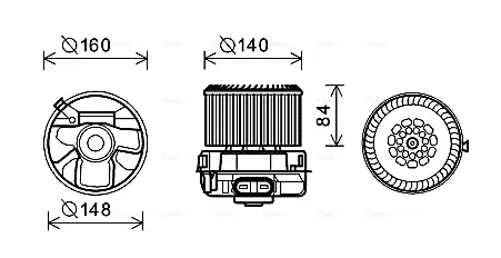 Вентилятор печки PE8369 AVA