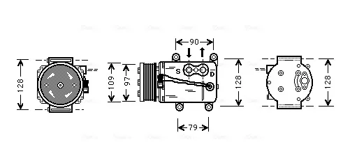 Компрессор кондиционера FDAK105 AVA