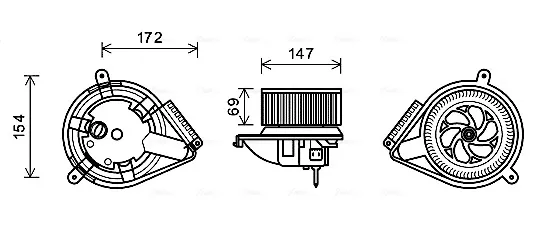 Вентилятор печки MS8616 AVA