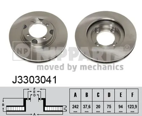 Передние тормозные диски RT2541 Rotinger