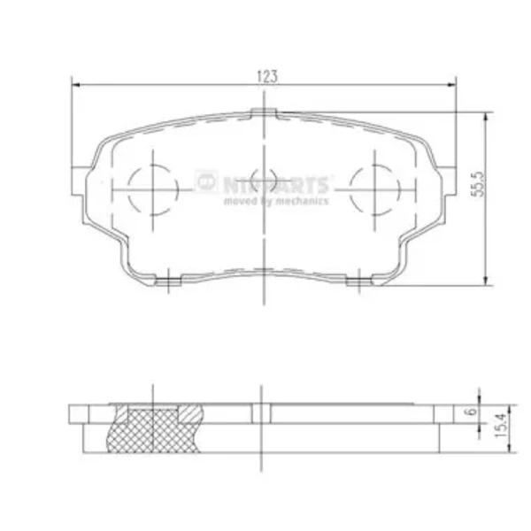 Передние тормозные колодки J3608027 Nipparts