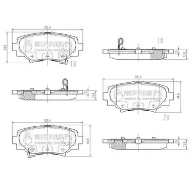Задние тормозные колодки N3613027 Nipparts