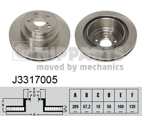 Тормозные диски J3317005 Nipparts