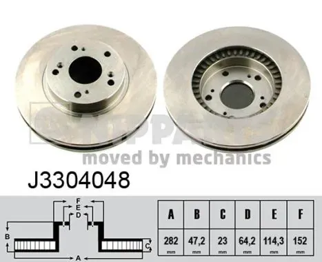 Передние тормозные диски J3304048 Nipparts