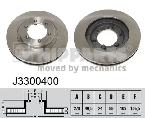 Передние тормозные диски J3300400 Nipparts