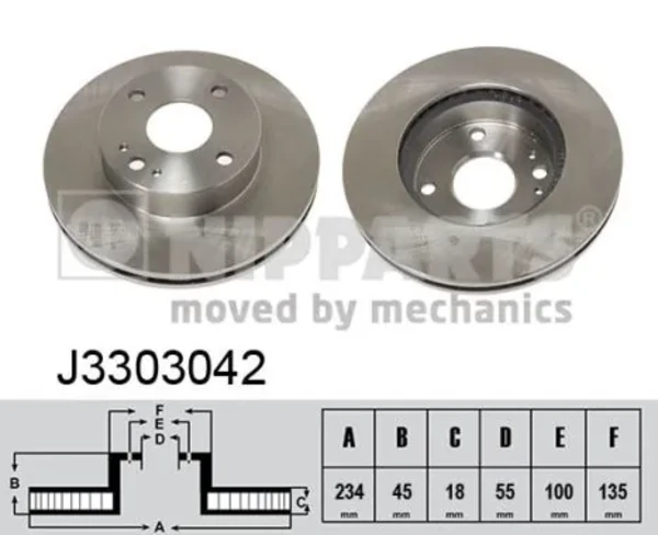 Передние тормозные диски J3303042 Nipparts