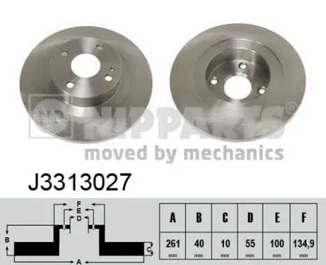 Тормозные диски J3313027 Nipparts