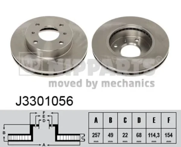 Передние тормозные диски J3301056 Nipparts