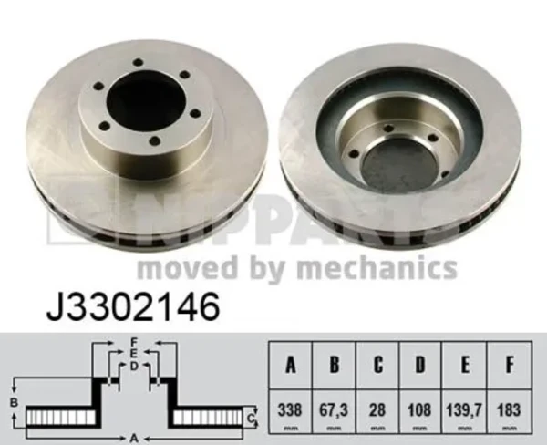 Передние тормозные диски J3302146 Nipparts