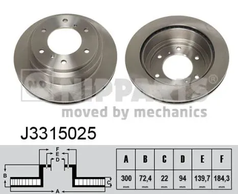 Тормозные диски J3315025 Nipparts