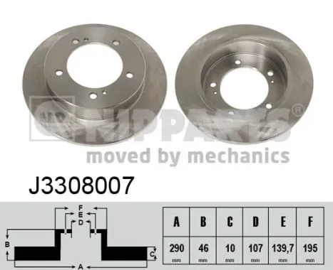 Передние тормозные диски J3308007 Nipparts