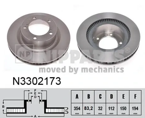 Передние тормозные диски N3302173 Nipparts