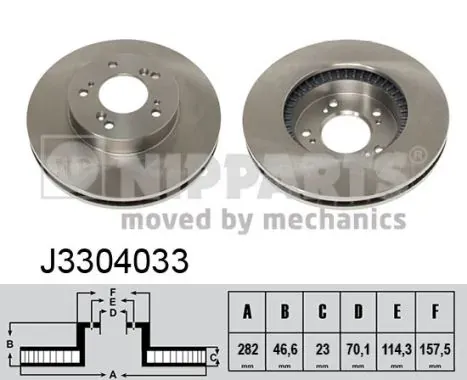Передние тормозные диски J3304033 Nipparts