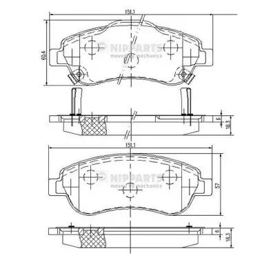 Передние тормозные колодки N3604066 Nipparts