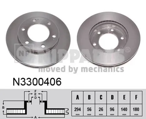 Передние тормозные диски N3300406 Nipparts