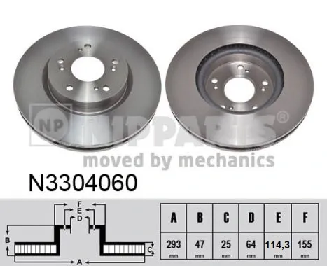 Передние тормозные диски N3304060 Nipparts