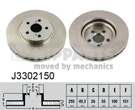 Передние тормозные диски J3302150 Nipparts