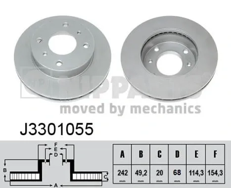 Передние тормозные диски J3301055 Nipparts