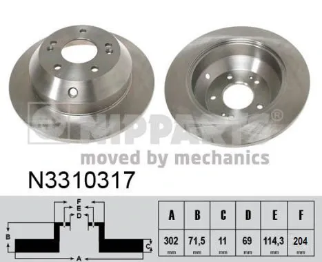 Тормозные диски N3310317 Nipparts