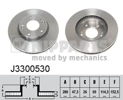 Передние тормозные диски J3300530 Nipparts