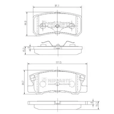 Задние тормозные колодки J3615010 Nipparts