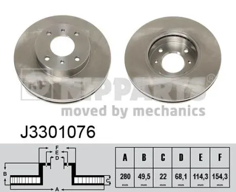 Передние тормозные диски J3301076 Nipparts