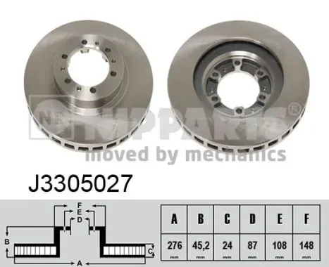 Передние тормозные диски J3305027 Nipparts
