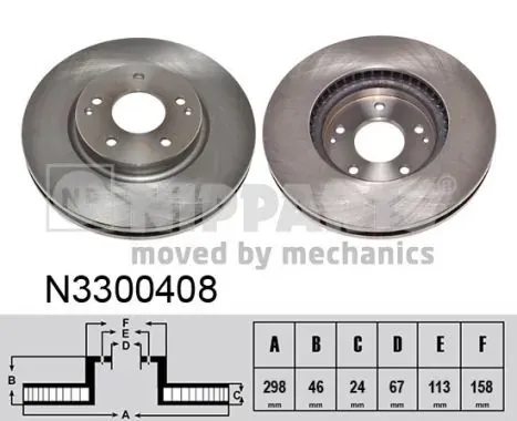 Передние тормозные диски N3300408 Nipparts
