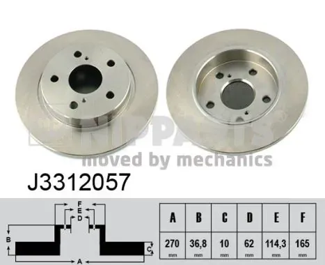 Тормозные диски J3312057 Nipparts