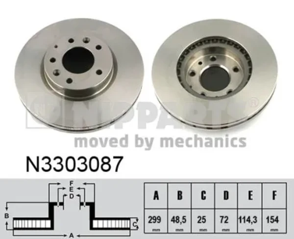 Передние тормозные диски N3303087 Nipparts