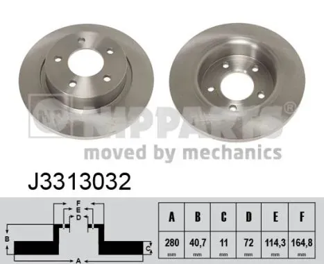 Тормозные диски J3313032 Nipparts