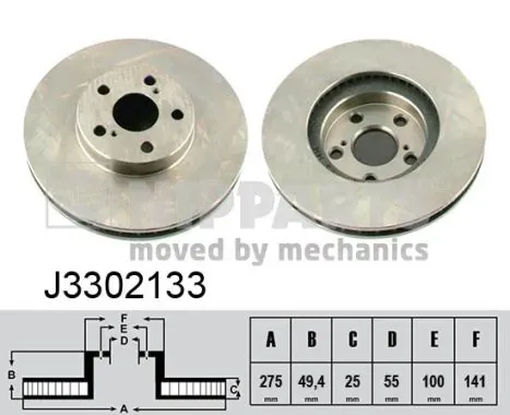 Передние тормозные диски J3302133 Nipparts
