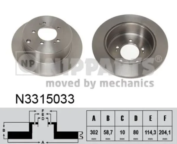 Тормозные диски N3315033 Nipparts