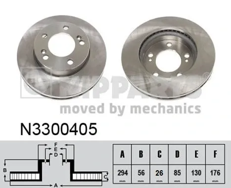 Передние тормозные диски N3300405 Nipparts