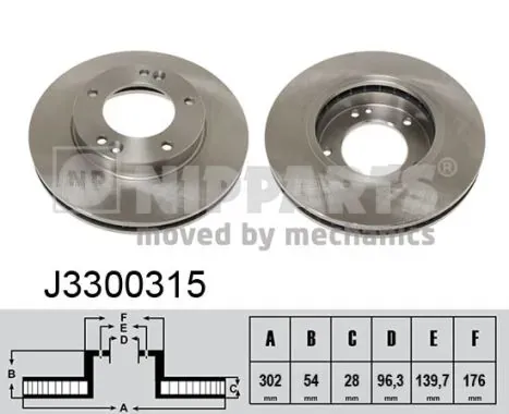 Передние тормозные диски J3300315 Nipparts