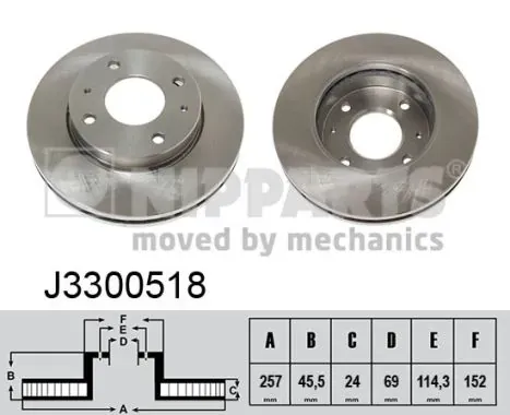 Передние тормозные диски J3300518 Nipparts
