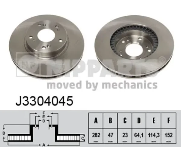 Передние тормозные диски J3304045 Nipparts