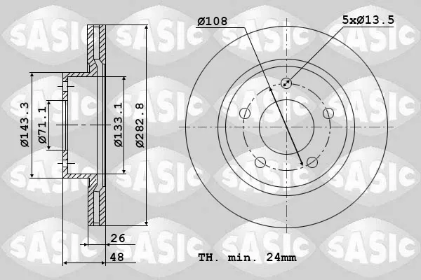 Передние тормозные диски 6100031 Sasic