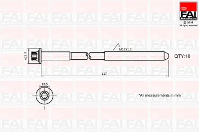 Болт головки блока цилиндров (ГБЦ) FAI B1018
