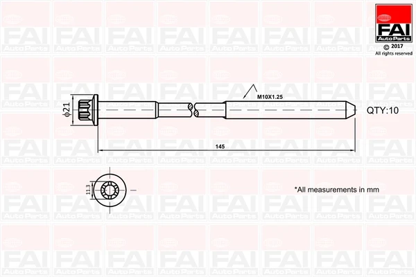 Болт ГБЦ B1140 FAI