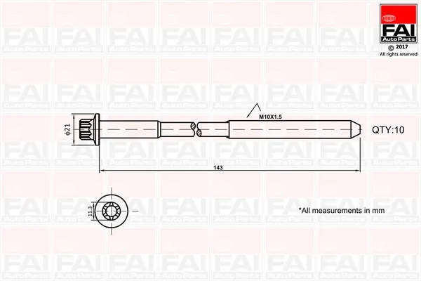 Болт ГБЦ B489 FAI