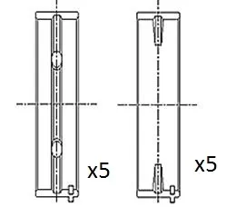 Вкладыши коленвала коренные, комплект, стандарт (STD) H1325 Glyco