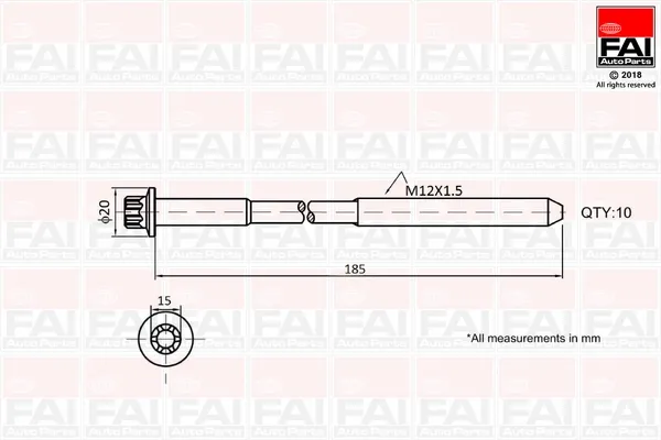Болт ГБЦ B2129 FAI