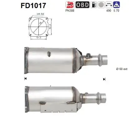 Сажевый фильтр FD1017 AS/Auto Storm