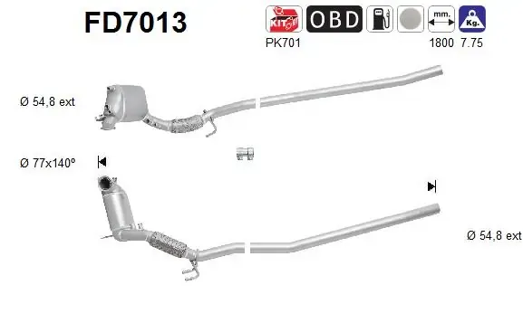 Передняя часть глушителя FD7013 AS/Auto Storm