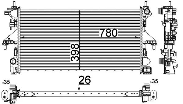 Радиатор CR808000P Mahle Original