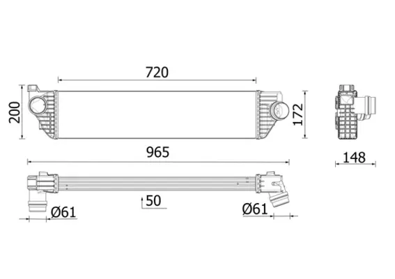 Интеркулер CI669000P Mahle Original