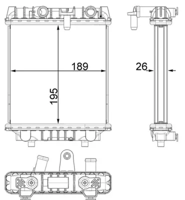 Радиатор охлаждения двигателя дополнительный CR1966000P Mahle Original
