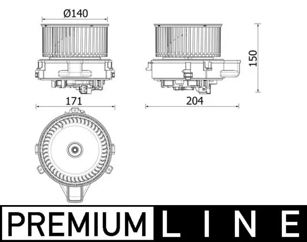 Вентилятор печки AB284000P Mahle Original